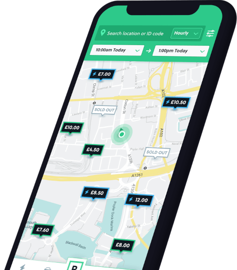 YourParkingSpace running on a smartphone