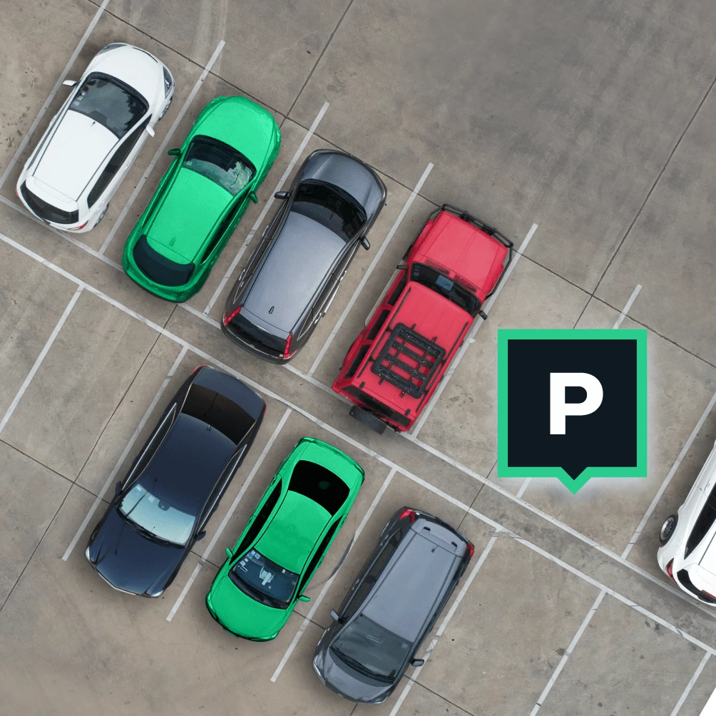 Top view of a parking lot