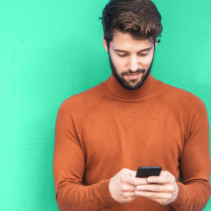 Man using his mobile phone